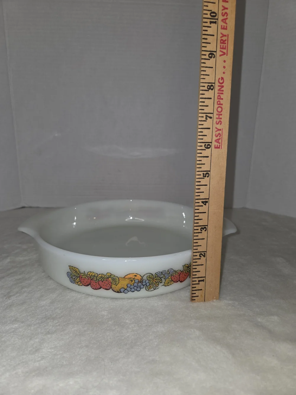 Vtg Anchor Hocking Fire King Natures Bounty Fruit Harvest 429 Round 9” Pie Plate